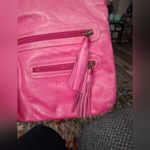 Vibrant Pink Crossbody Bag with Silver Hardware